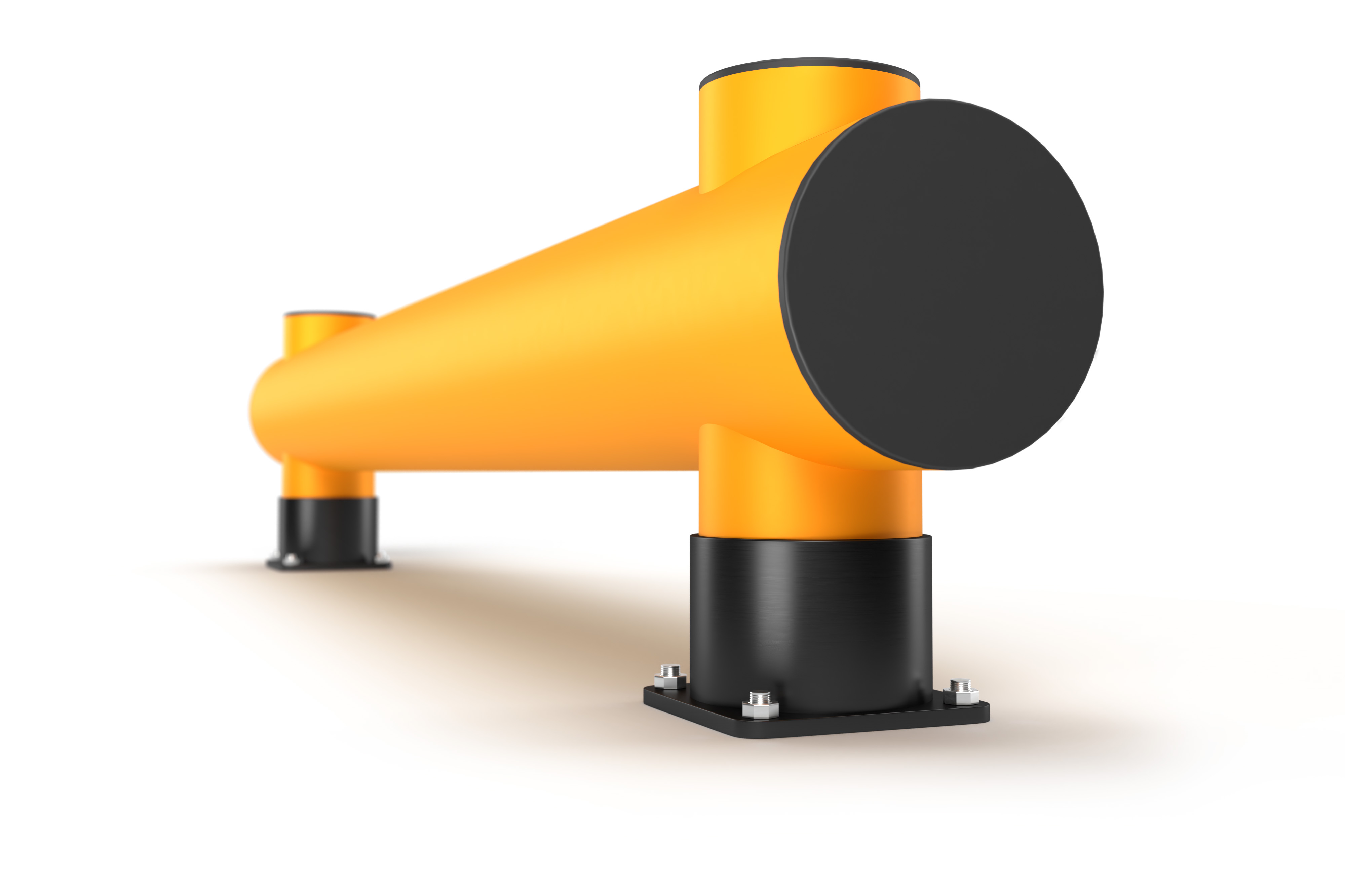 Rammschutzbarriere Einzelplanke, H 390 mm