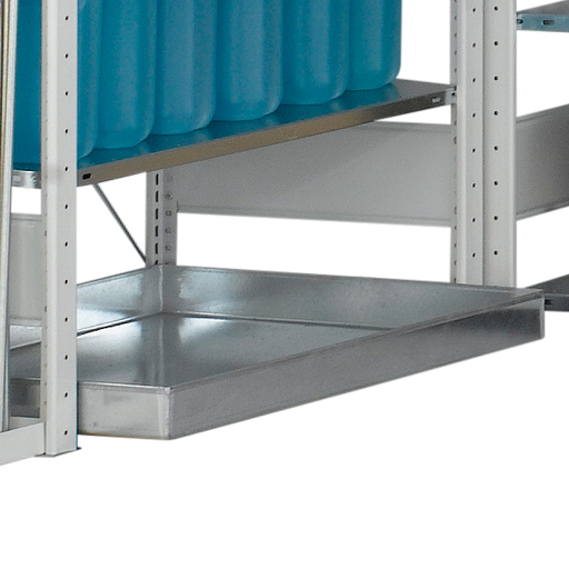 Nachrüstbare Auffangwanne für Steckregalfelder 1000x500 mm