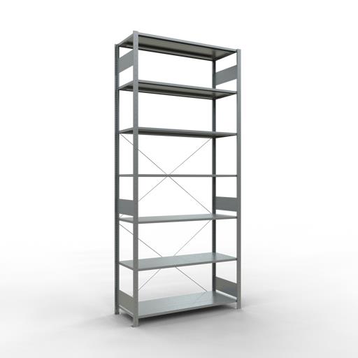 Stecksystem Grundregal, MULTIplus 150 kg, einseitig nutzbar (Kreuzstreben)