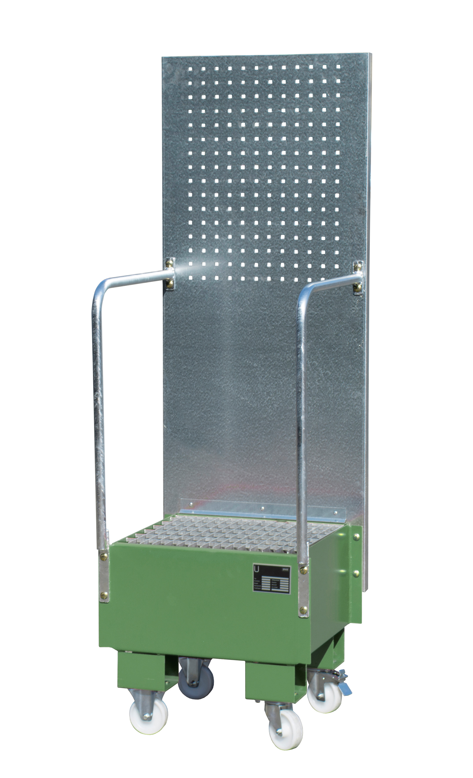 Fahrbare Auffangwanne mit Lochplattenwand Typ LPW 60