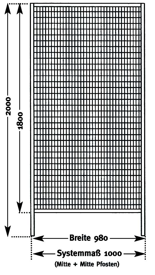 Pfosten zur Befestigung der Elemente (System 9900)