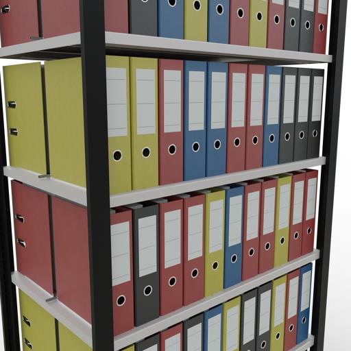 Büroregal, Stecksystem MULTIplus 150 kg, T600 mm, beidseitig nutzbar