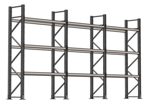 Palettenregal-Set für den Außenbereich (3 Felder - feuerverzinkt)