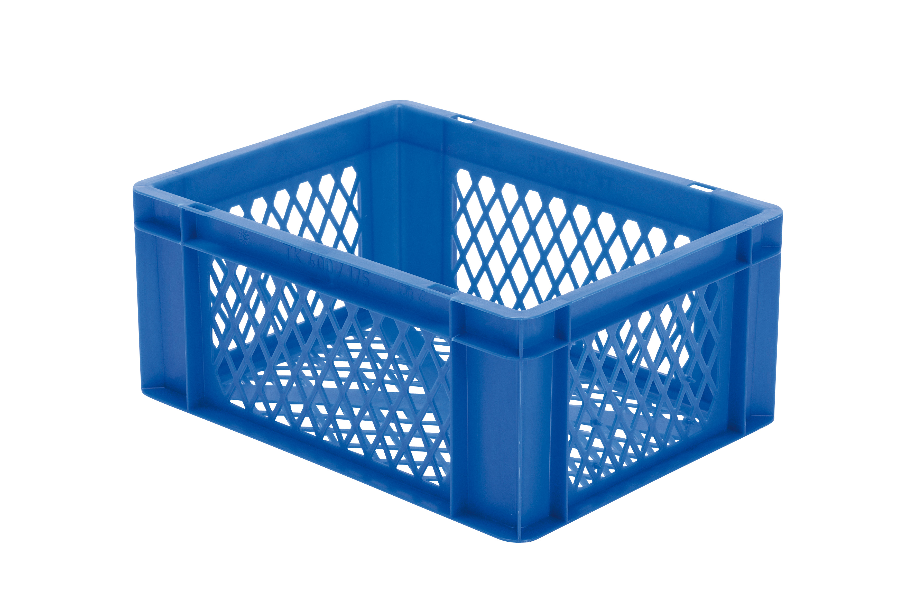 4 Stück Transport-Stapelkasten TK, L400 x B300 mm, Wände & Boden durchbrochen