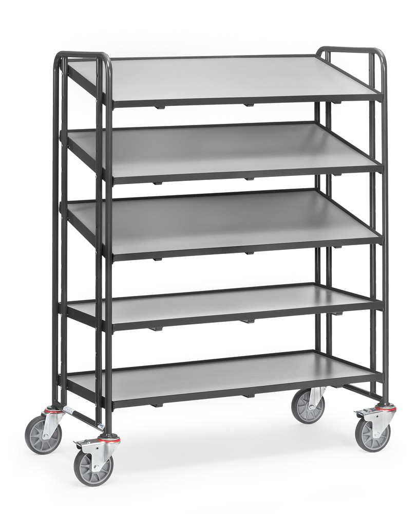 Eurokasten-Etagenwagen mit verstellbaren Holzböden