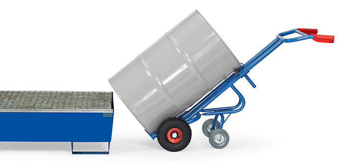 Fasskarre mit Stützräder, Tragkraft 300 kg