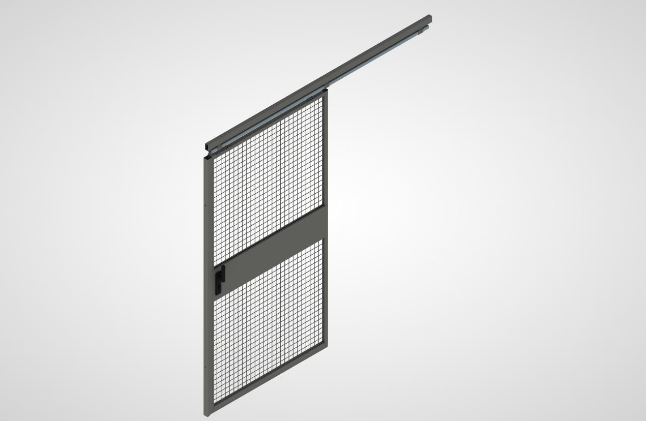 Schiebetür, einflügelig, mit Gitterfüllung (System 9200)