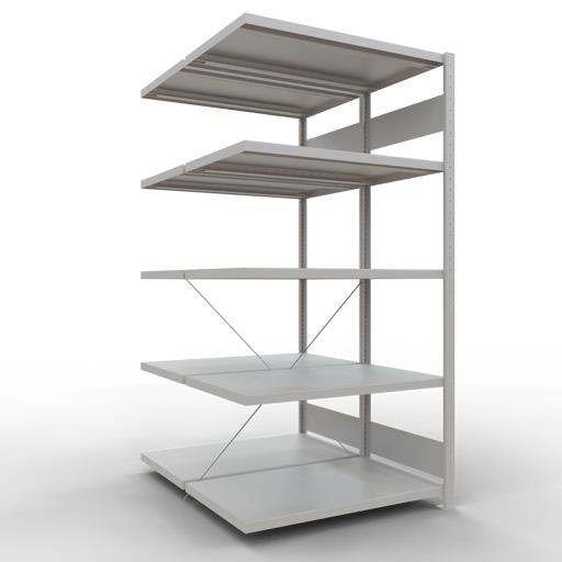 Stecksystem Doppel-Anbauregal, MULTIplus 250 kg, mit Kreuzstreben