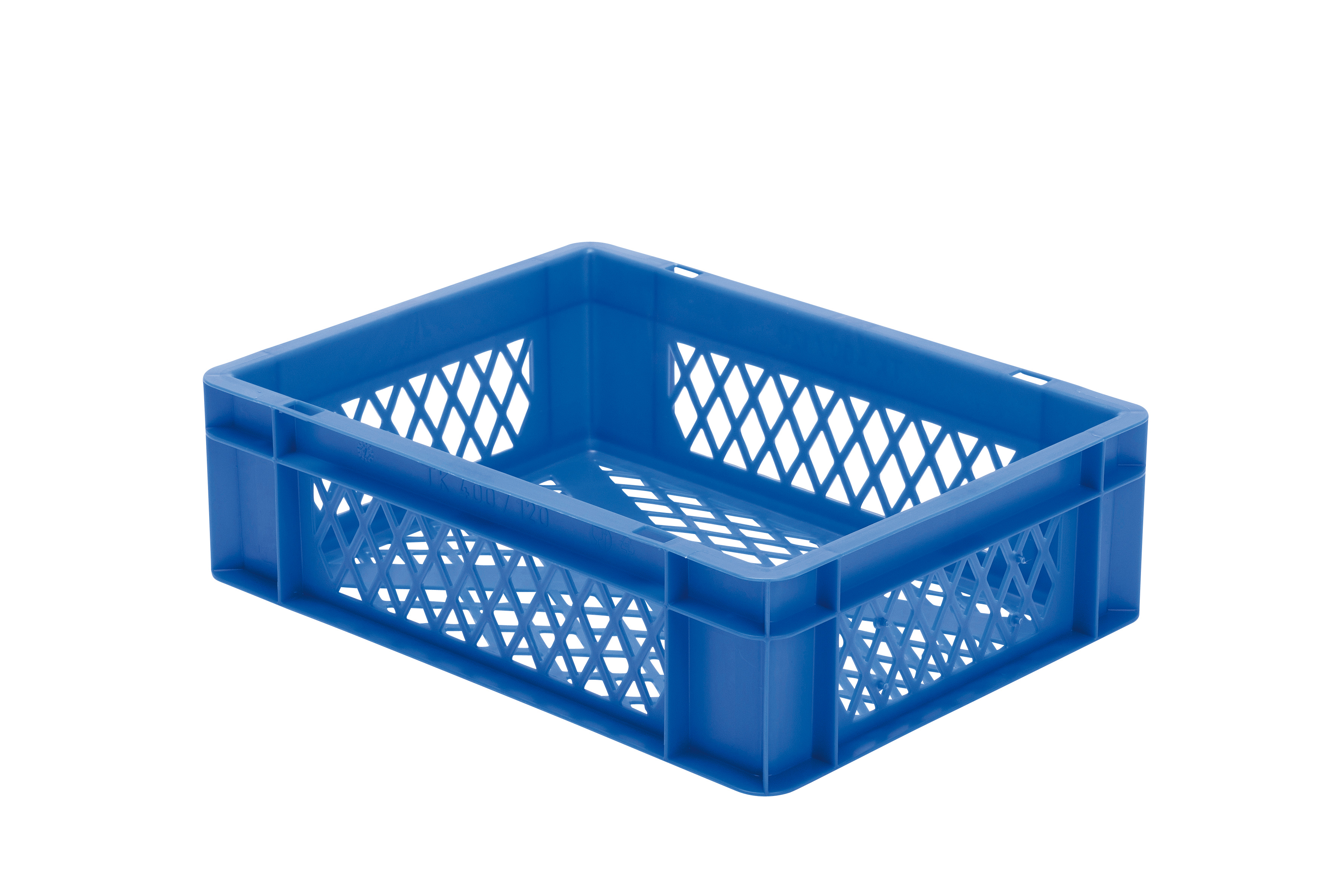 4 Stück Transport-Stapelkasten TK, L400 x B300 mm, Wände & Boden durchbrochen