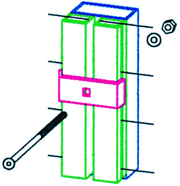 Pfosten zur Befestigung der Elemente (System 9200)