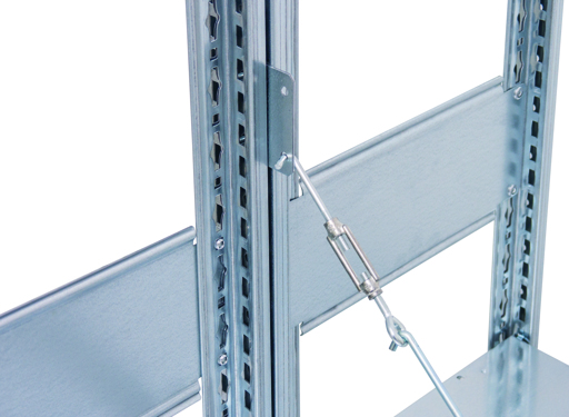 Stecksystem Doppel-Anbauregal, MULTIplus 250 kg, mit Kreuzstreben