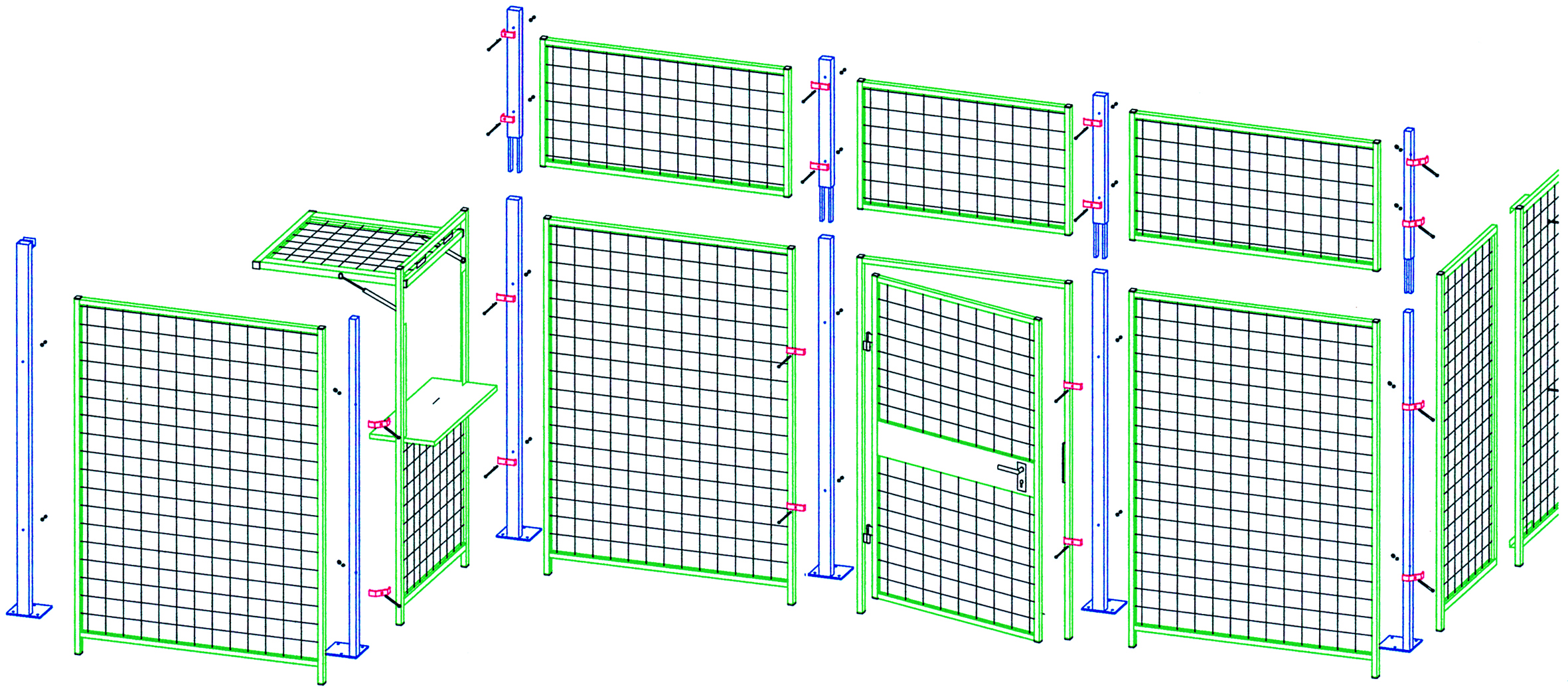 Wandelement mit Gitterfüllung (System 9200)