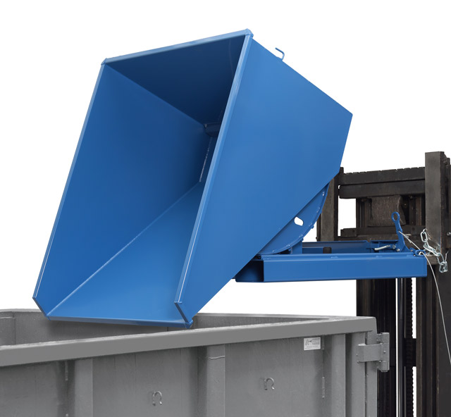 Selbstkipper mit Staplertaschen, 1000 kg, brillantblau