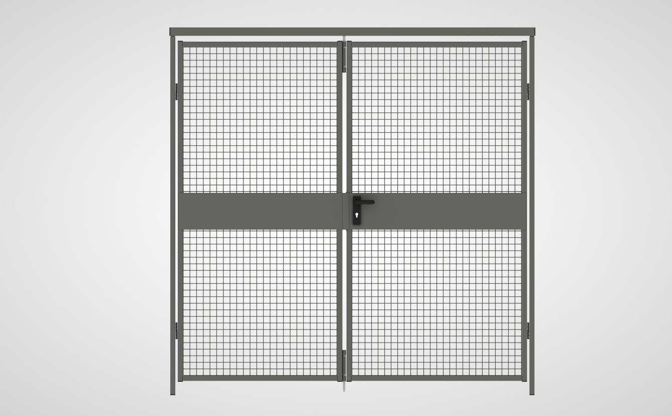 Doppelflügeltür mit Gitterfüllung (System 9200)