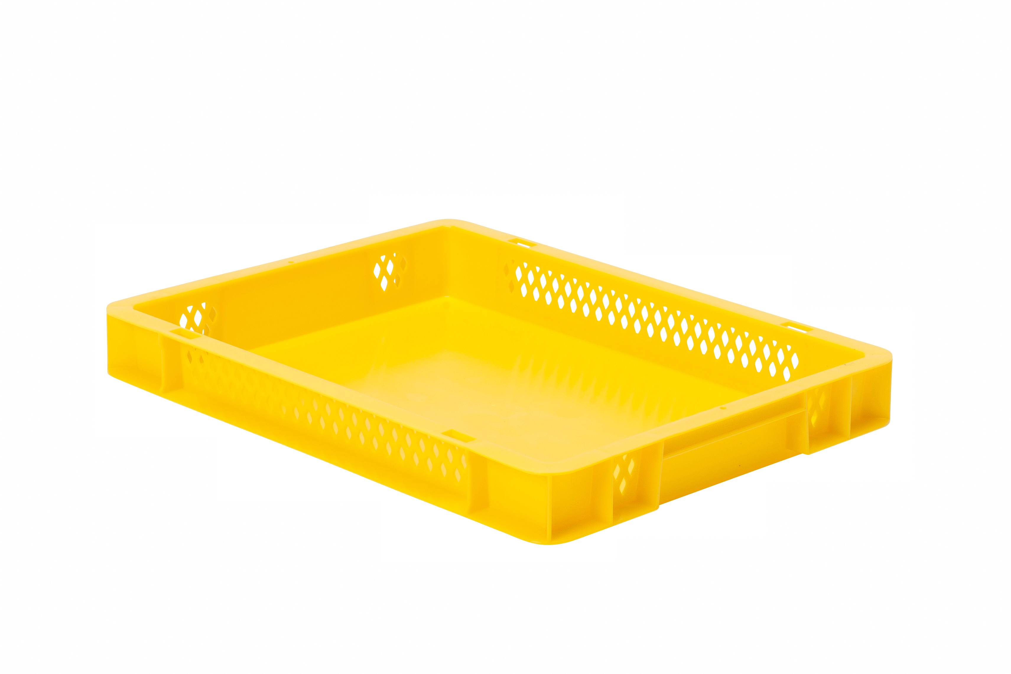 4 Stück Transport-Stapelkasten TK, L400 x B300 mm, Wände durchbrochen