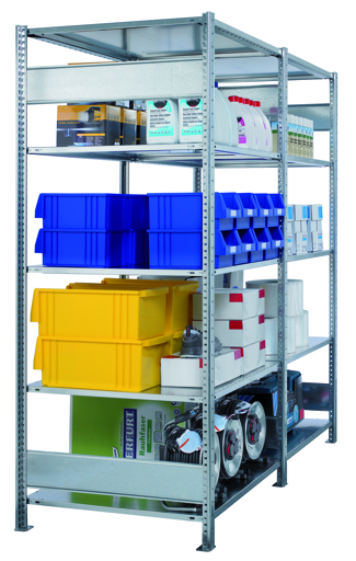 Stecksystem Grundregal, MULTIplus 150 kg, beidseitig nutzbar (Längenriegel)