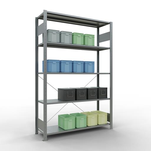 Stecksystem Grundregal, MULTIplus 150 kg, einseitig nutzbar (Kreuzstreben)