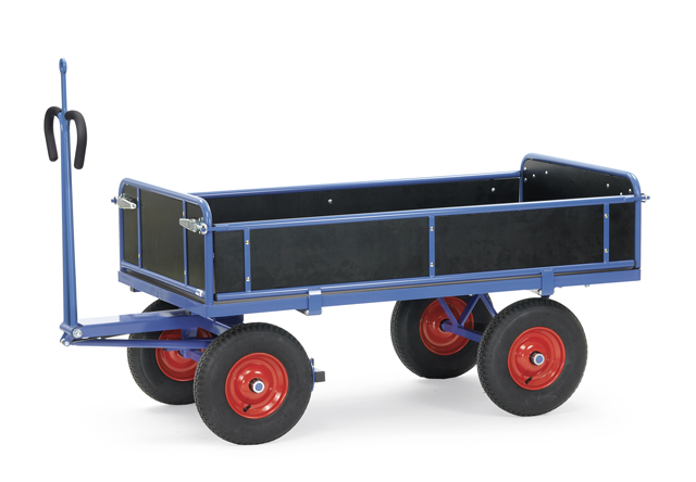 Großer Handpritschenwagen mit Bordwänden, Tragkraft 1250 kg