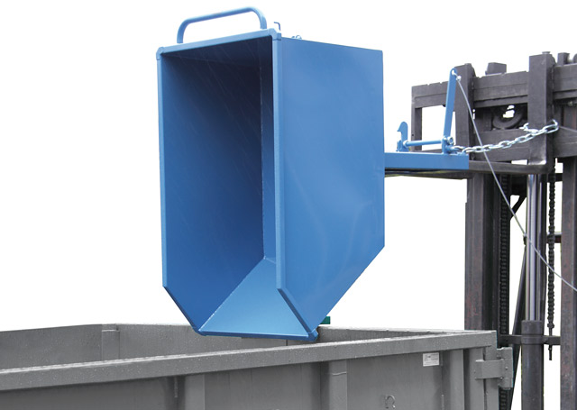 Kippbehälter mit Staplertaschen, 750 kg, brillantblau