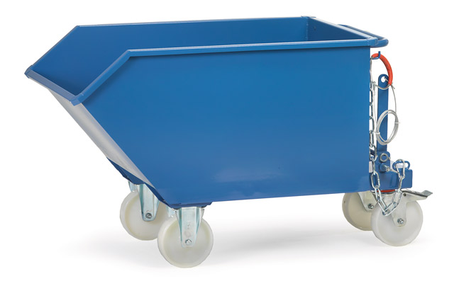 Kippbehälter mit Staplertaschen, 750 kg, brillantblau