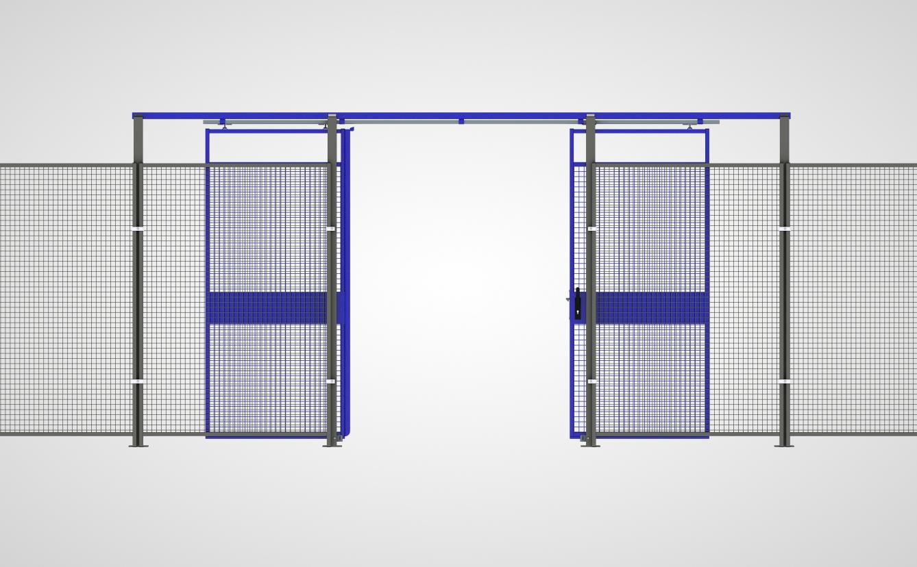 Schiebetür, zweiflügelig, Durchfahrtshöhe 2.500 mm (System 9200)