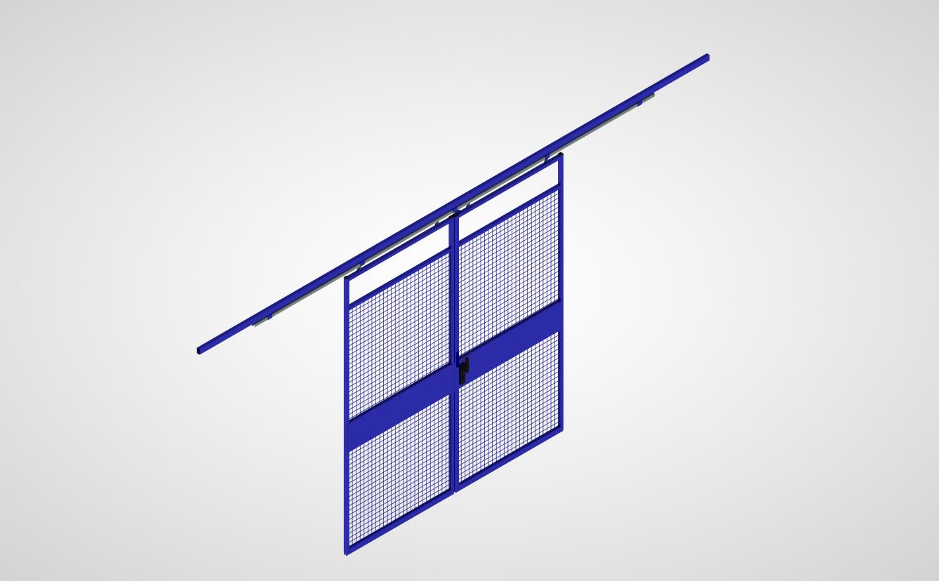 Schiebetür, zweiflügelig, Durchfahrtshöhe 2.500 mm (System 9200)