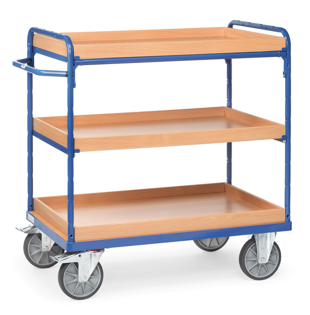 Etagenwagen mit 3 Kasten-Etagen, Tragkraft 600 kg
