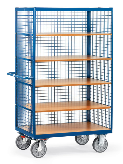 Kastenwagen mit 3 Gitterwänden, Tragkraft 750 kg