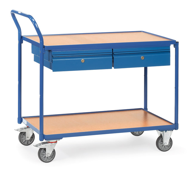 Leichter Tischwagen, Tragkraft 300 kg, mit Schubladen