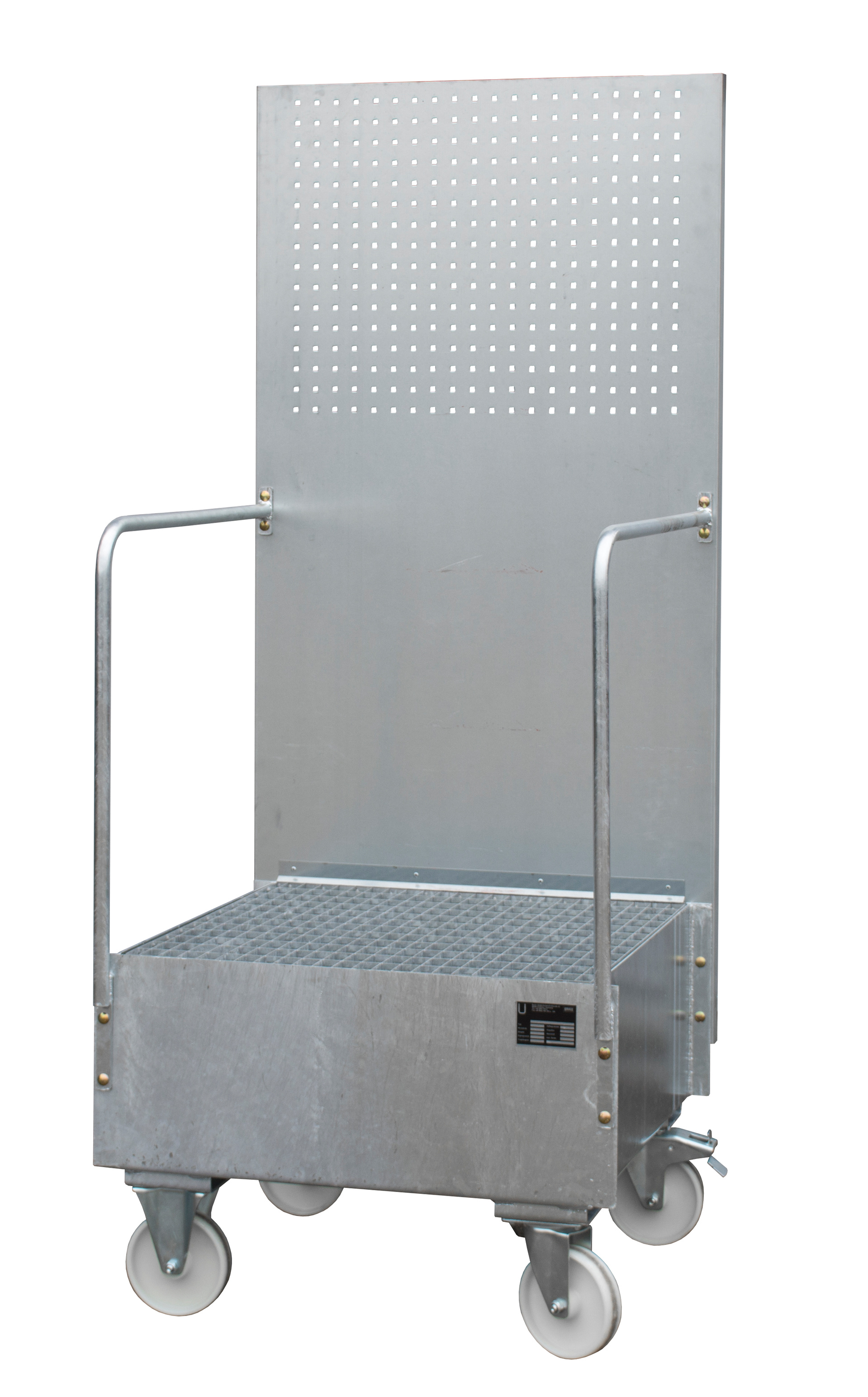 Fahrbare Auffangwanne mit Lochplattenwand Typ LPW 200