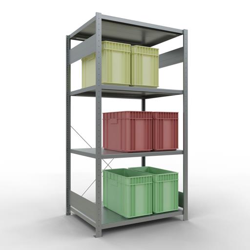 Stecksystem Grundregal, MULTIplus 330 kg, einseitig nutzbar (Kreuzstreben)