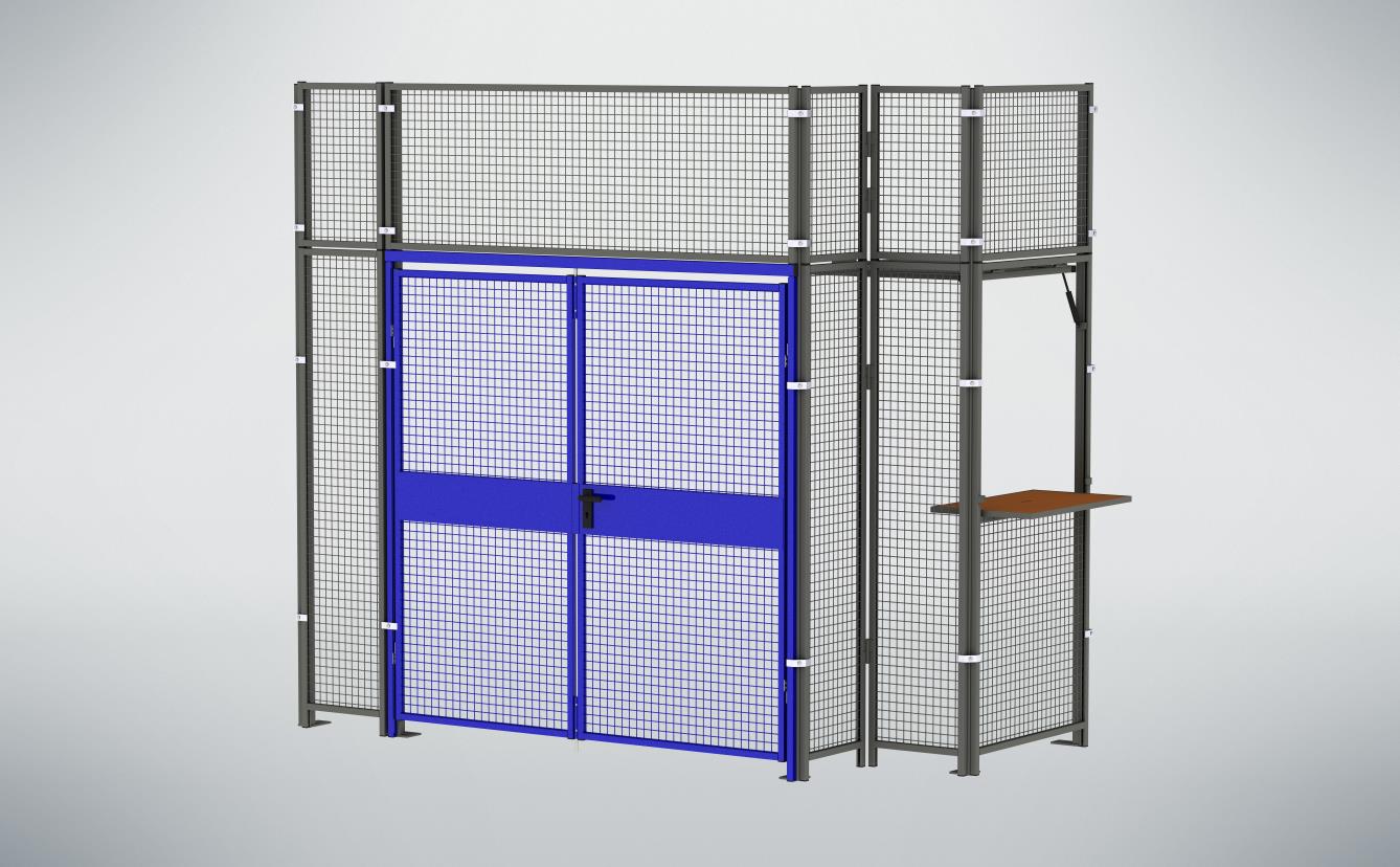 Doppelflügeltür Acrylglas/Blech-Kombination (System 9200)